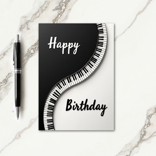 Piano Keys Birthday Card