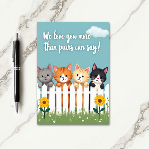 Picket Fence Cats Love Card