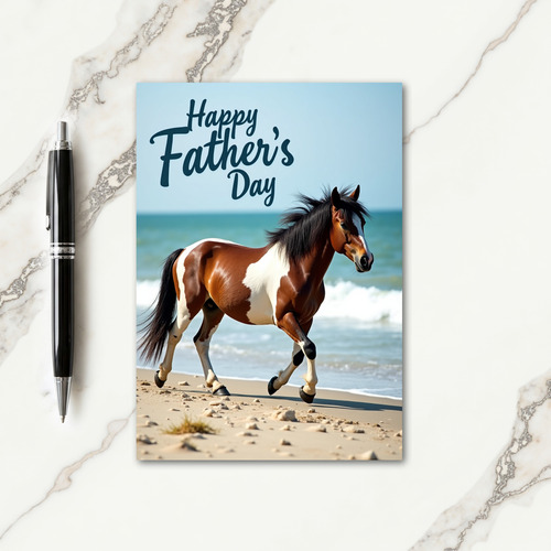Piebald Horse Fathers Day Card