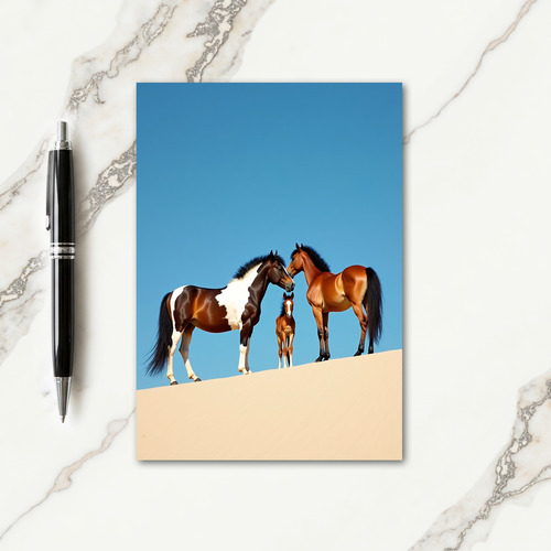 Piebald Horses Fathers Day Card