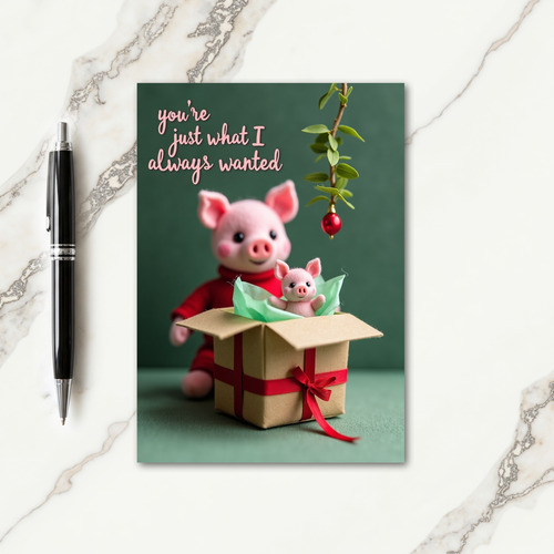 Piglet Gift Christmas Card