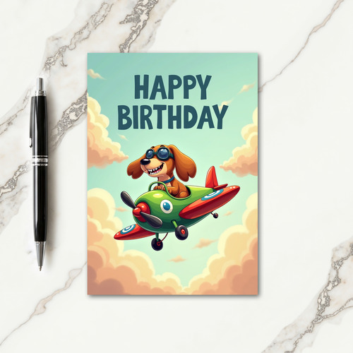 Pilot Pup Birthday Card