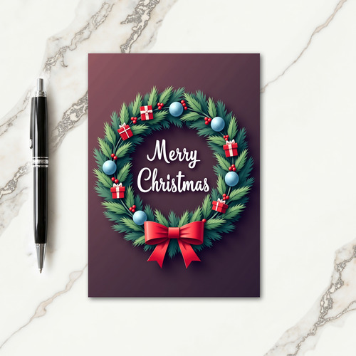 Pine Wreath Christmas Card