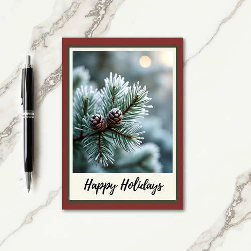 Pinecone Rustic Christmas Card thumbnail