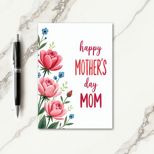 Pink And Blue Happy Day Card