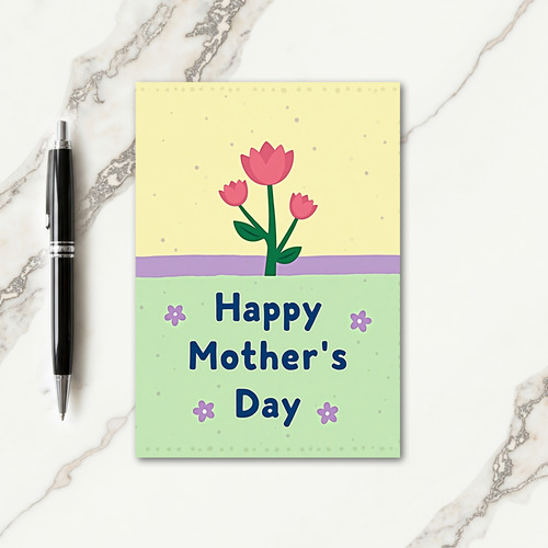 Pink And Green Mothers Day Card