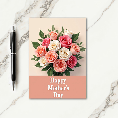 Pink And Ivory Floral Card