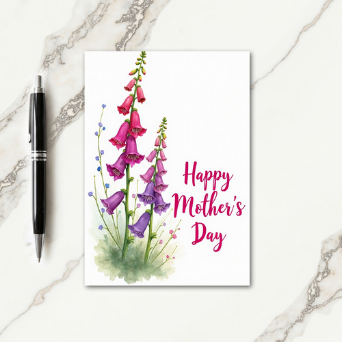Pink And Purple Floral Card