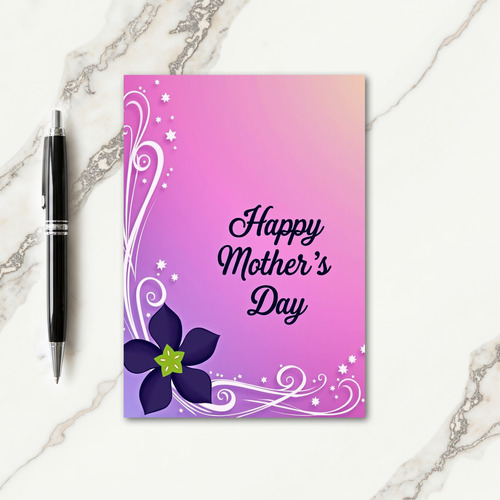 Pink And Purple Mothers Day Card