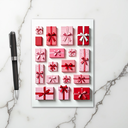 Pink And Red Gift Card