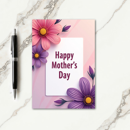 Pink And Violet Mothers Day Card