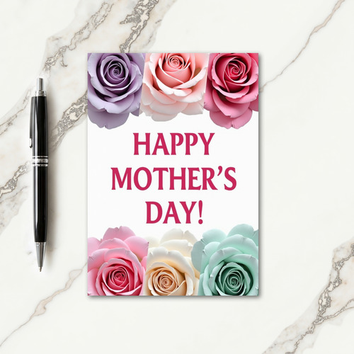 Pink And White Mothers Day Card