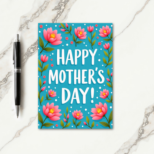 Pink And Yellow Happy Mothers Day Card