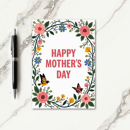 Pink And Yellow Mothers Day Card