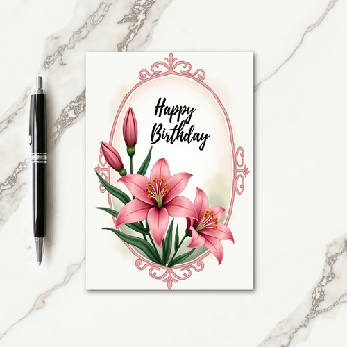 Pink Art Birthday Card