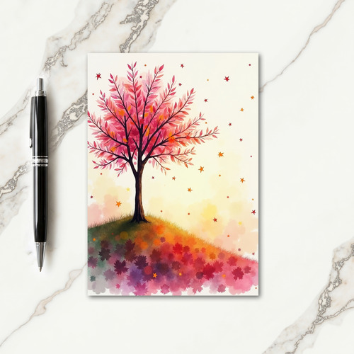 Pink Autumn Tree Card thumbnail