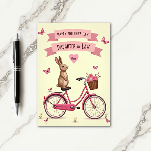 Pink Banner Mothers Day Card