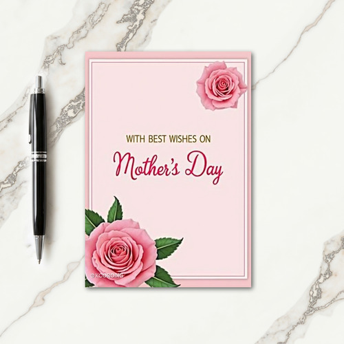 Pink Best Mothers Day Card