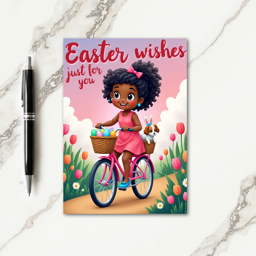 Pink Bike Easter Joy Card
