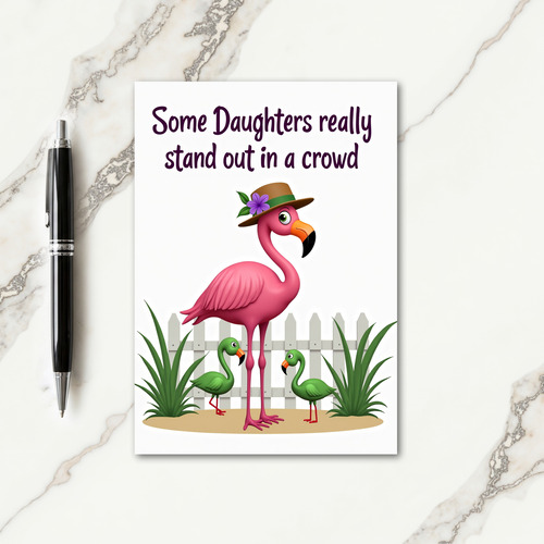 Pink Bird And Friends Greeting Card