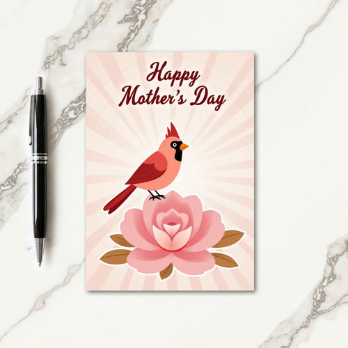 Pink Bird Mothers Day Art Card
