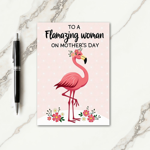 Pink Bird Mothers Day Illustration Card