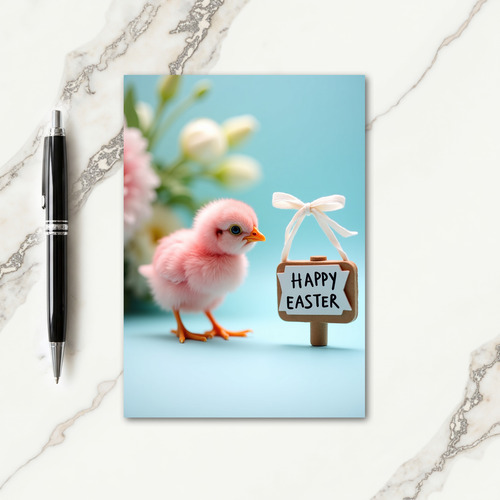 Pink Bird Spring Greeting Card