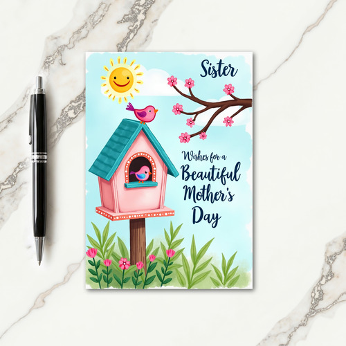 Pink Birds Mothers Day Art Card