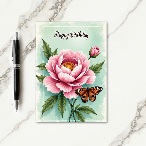 Pink Bloom Birthday Card