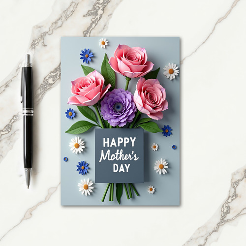 Pink Blooms Celebration Card