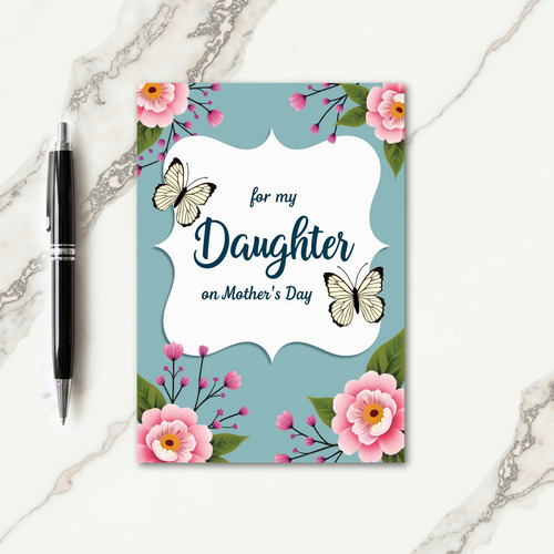 Pink Blooms Daughters Day Card