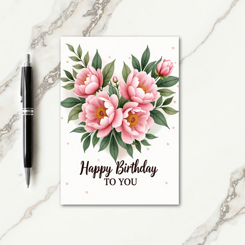 Pink Blossom Birthday Card