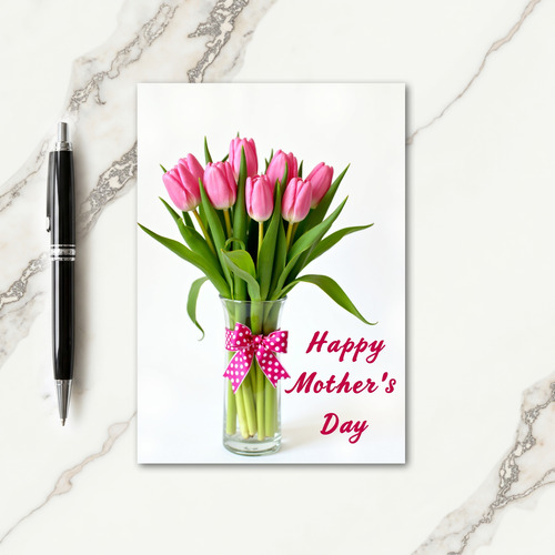 Pink Blossom Bouquet Photo Card