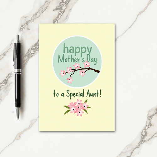 Pink Blossom Mothers Aunt Card