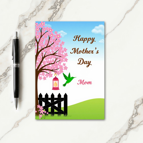 Pink Blossom Mothers Day Tree Card