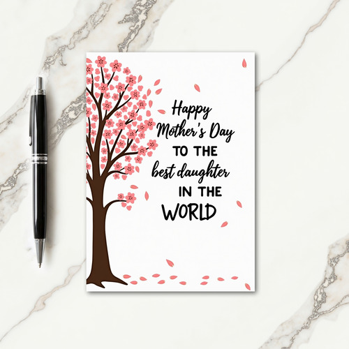 Pink Blossom Tree Art Card
