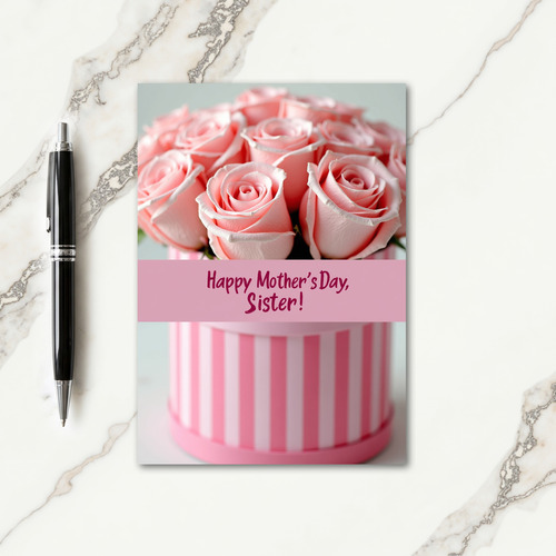 Pink Bouquet Mothers Day Wish Card