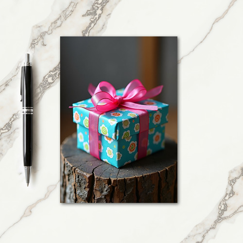 Pink Bow Birthday Gift Card
