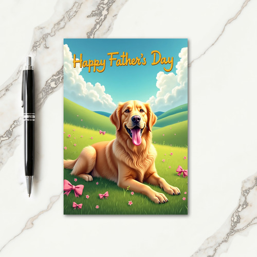 Pink Bow Fathers Day Wish Card