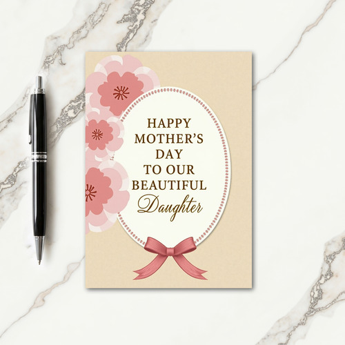 Pink Bow Mothers Day Art Card