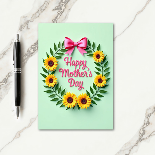 Pink Bow Mothers Day Card