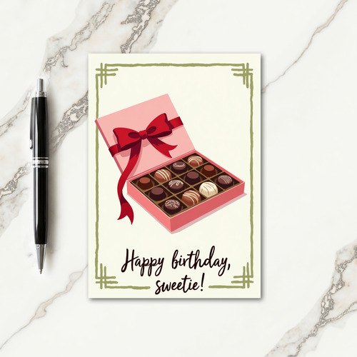 Pink Box Birthday Card