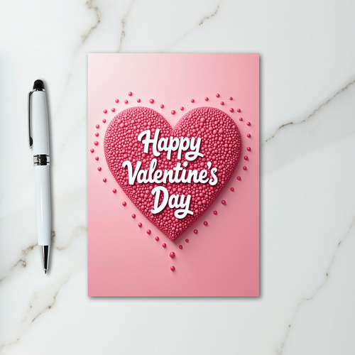 Pink Bubbly Valentines Day Card