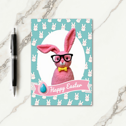 Pink Bunny Celebration Card