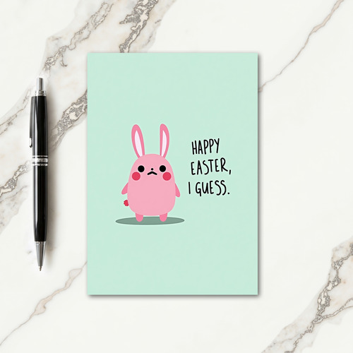 Pink Bunny Easter Guess Card