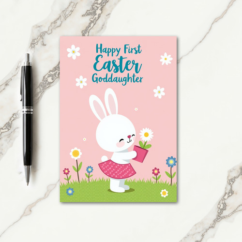 Pink Bunny Springtime Texture Card