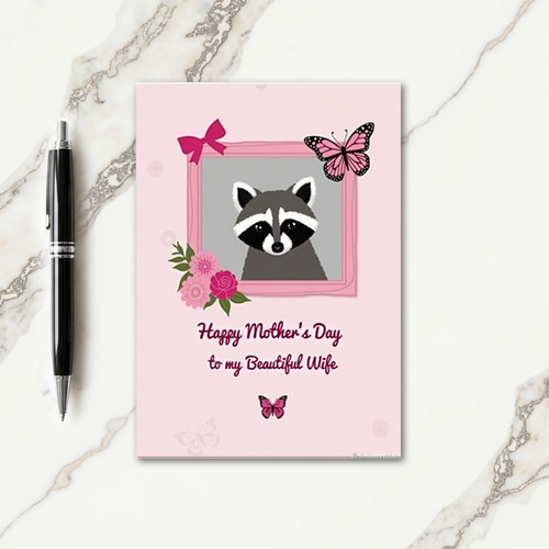 Pink Butterfly Mothers Card