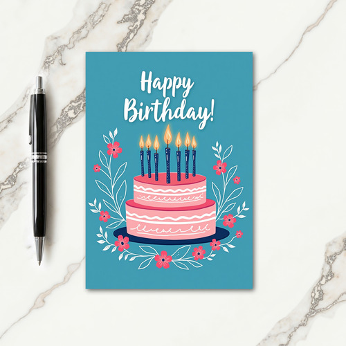 Pink Cake Birthday Art Card