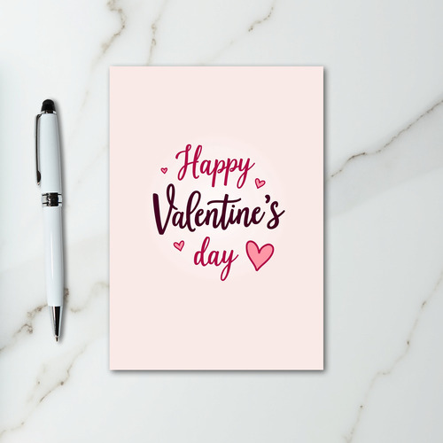 Pink Calligraphy Valentines Day Card