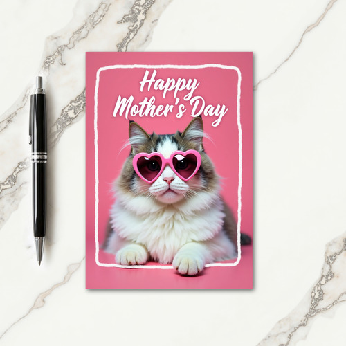 Pink Cat Sweet Mothers Day Card
